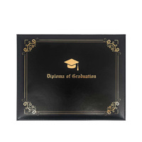 Graduation Logo PU Titulaire du diplôme en cuir Titulaire du certificat Dossier avec "Diplôme de graduation"
