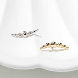 Boucle d'oreille hélix en <span class=keywords><strong>or</strong></span> massif 14 carats avec grappe de perles classiques Aurien Wholesale, perles graduées, <span class=keywords><strong>or</strong></span> rose, bijoux fins pour le corps - Product Image 2