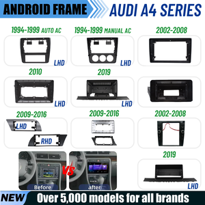 Cadre Android pour <span class=keywords><strong>autoradio</strong></span> AUDI A4, kit de tableau de bord pour <span class=keywords><strong>autoradio</strong></span>, cadre de navigation GPS, cadre d'<span class=keywords><strong>autoradio</strong></span> - Product Image 1