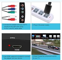 Convertisseur Justlink DMI vers Component, Avedio Links HDMI vers 1080P YPbPr 5RCA RGB + R/L Adaptateur audio vidéo compatible avec Apple TV PS5