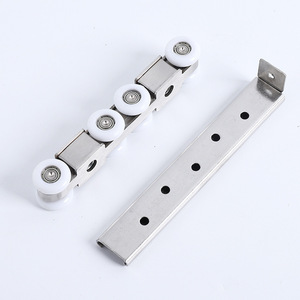 Rouleau de porte coulissante en acier inoxydable avec roues en nylon, lisse et durable, pour portes en bois et en verre - Product Image 3