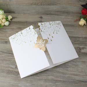 Échantillon disponible : Invitation de <span class=keywords><strong>mariage</strong></span> simple et unique de style <span class=keywords><strong>arabe</strong></span> avec estampage à chaud doré et cartes d'invitation arabes personnalisées - Product Image 3