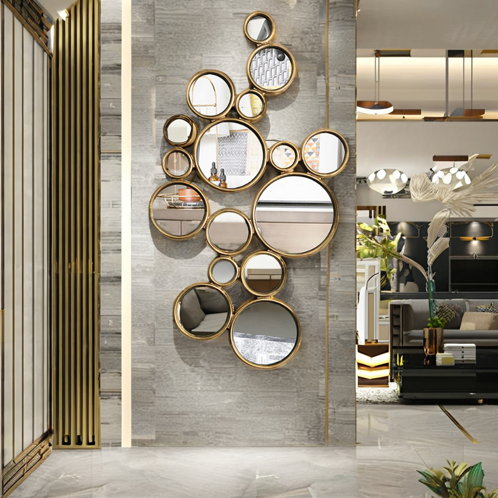 Customized Modern Glass Wall Mirrors Art Deco Home Decorative Hanging for Living Room Furniture Wall Mirrors · image 5