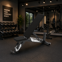 Banc de musculation multifonctionnel réglable REYK - Pliable en acier et cuir, unisexe, durable, pour la salle de sport et la maison
