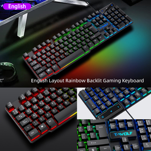 T-WOLF TF880 Vendita Diretta dalla Fabbrica Combo 5-in-1 Tastiera Cablata per <span class=keywords><strong>Gaming</strong></span> <span class=keywords><strong>Mouse</strong></span> Tappetino per <span class=keywords><strong>Mouse</strong></span> Cuffie Altoparlante con Retroilluminazione RGB per <span class=keywords><strong>Gaming</strong></span> - Product Image 2