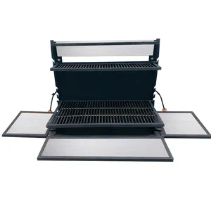 Outdoor bbq charcoal smoker wall mounted grill