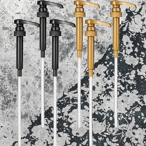 28/400 Plastic Non Spill Food Grade Milk Tea Long Nose <b>Syrup</b> <b>Pump</b> Sprayer UV/Digital Printing Customizable Black White Bottle - Product Image 3