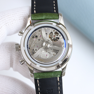 Montre mécanique de luxe pour hommes, boîtier en titane, chronographe Flyback, grande date, cadran noir, bracelet en caoutchouc, montre de sport automatique - Product Image 3