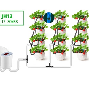 Home Indoor Plant Automatic Drip Irrigation Kit 12-Zone Digital <b>Timer</b> Water Shortage Alarm ABS Material Model JH-01/JH12 DIY - Product Image 1