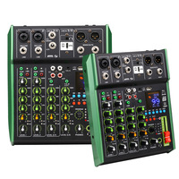Table de mixage audio 6 canaux avec DSP intégré, alimentation fantôme 48V, carte son USB OTG, mixeur portable pour studio, karaoké, diffusion en direct
