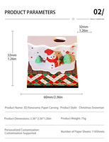 Bloc-notes personnalisé 3D en acrylique motif Père Noël 2026, en papier artistique, rond, lavable, détachable, pour décoration intérieure et cadeau