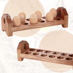 Étagère de rangement pour œufs en bois, multi-niveaux, empilable, en bois massif, organisateur de comptoir de cuisine - Product Image 4