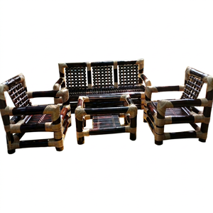 2023 Top Selling Three Seat Traditional Apartment Garden Indoor Outdoor <b>Sofa</b> Set Center Table Made Bamboo Logs Wood <b>Material</b> - Product Image 1