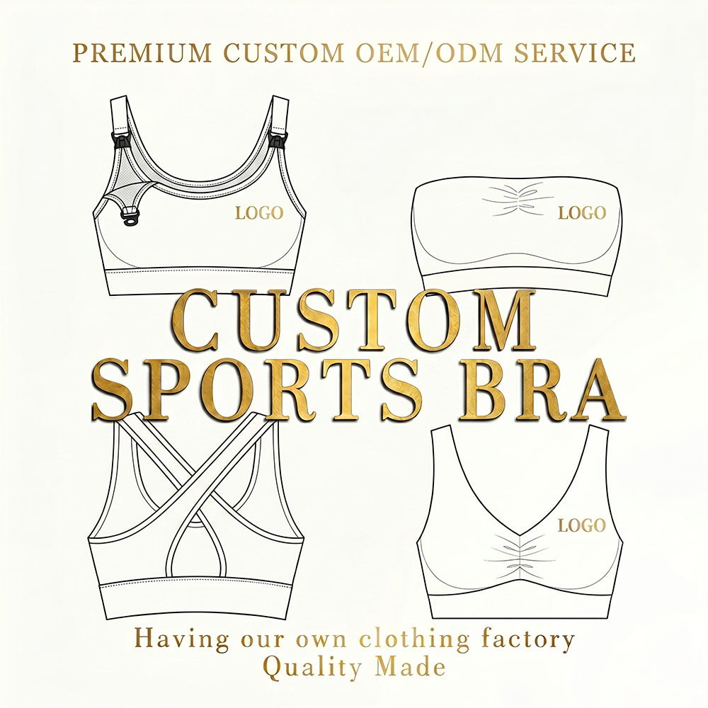 Custom Women's High Support Padded Sports Bras Criss Cross Strappy Front Deep V-Neck Seamless Four-Way Stretch Eco-Friendly Yoga