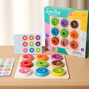 Enlightenment Matching Donuts Color Cognición Ejercicio Mano-Ojo Coordinación Creativo Lindo Juguetes de madera - Product Image 1
