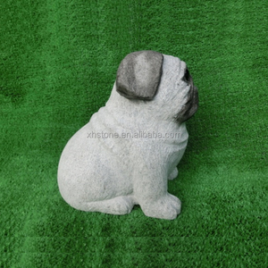 手彫り卸売屋外庭の装飾品庭のドア天然花崗岩石動物の彫刻装飾かわいい犬の彫像 - Product Image 2