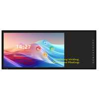 Pizarra Interactiva 4K de 77 Pulgadas, Pantalla Táctil IR de 20 Puntos, Android OPS, Pizarra Inteligente LED para Educación, Aula, Negocios