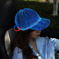 Casquette de baseball à fibres optiques LED en gros |   Chapeau lumineux personnalisé pour les événements promotionnels de course nocturne