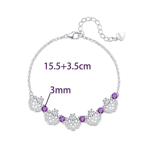Bracelets à chaîne réglables en argent sterling 925 avec pierres naturelles rondes de 3 mm, bijoux en pierres précieuses colorées pour femmes - Product Image 6