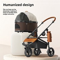 Poussette pour animaux de compagnie en métal SDF001, pliable et détachable, à trois roues, pour chats et chiens de petite/moyenne taille