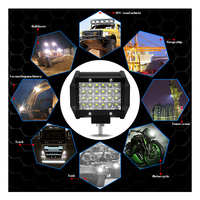 Barre de lampe de travail LED haute luminosité 72W, cubes de 4 pouces pour véhicules tout-terrain 4x4, SUV, VTT et motos, éclairage extérieur automobile