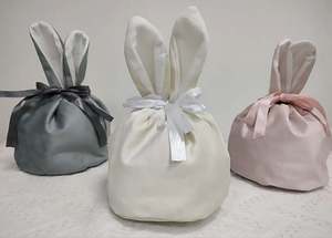 Decoraciones de Pascua, Bolsas de Conejito de Terciopelo de 18 cm, Cestas con Cordón, Diseño de Orejas de Conejo, Modelo Topyoumei SYM-F-<span class=keywords><strong>TED</strong></span>-L, Colores Personalizables - Product Image 6