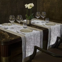 Tissu fibre optique lumineux pour vêtements de table de décoration de mariage