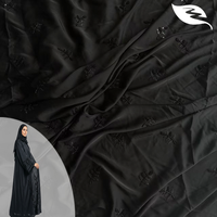 Kain Tulle Bordir Payet Hitam untuk Gaun Malam