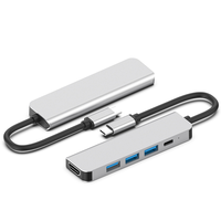 Hub USB de Alta Calidad con 5 Puertos, Estación de Acoplamiento y Hub USB Multipuerto USB-C 3.1 a USB 3.0+ USB 2.0+PD+4K HDTV para Portátil