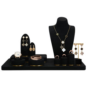 Expositor de Joyería de Metal y Microfibra de Lujo, Juego de Expositores Personalizados para Joyería, Exhibición de Aretes y Collares para Accesorios de Joyería - Product Image 4