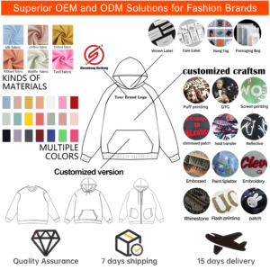 Personalizado de alta calidad de peso pesado 100% algodón French Terry 400 500 GSM 3D Sudadera con capucha de dos colores para hombres y mujeres Diseño de bloque de <span class=keywords><strong>color</strong></span> - Product Image 2