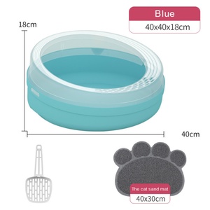 Fournitures pour chats, toilette pour chat semi-fermée anti-éclaboussures, bac à litière pour chat de grande et petite taille - Product Image 4