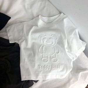 T-Shirt a Maniche Corte per Bambini con Orso in Rilievo Tridimensionale, Cotone Morbido Traspirante 220g, Casual per Ragazzi e Ragazze - Product Image 2