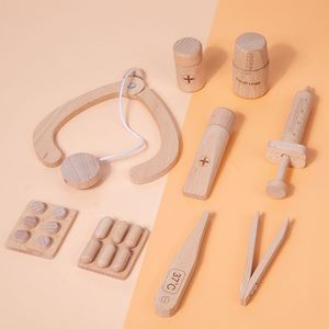 Toddlers Pretend Medical Role Natural Wood Kids Ages 3+ <b>Doctor</b> <b>Kit</b> Play Set <b>Toy</b> - Product Image 2