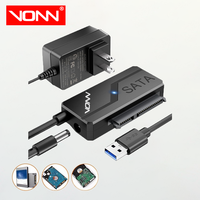 Adaptateur USB 3.0 vers SATA VONN avec alimentation 12V DC UASP, câble de disque dur SATA USB pour convertisseur SSD HDD 2,5 et 3,5 pouces