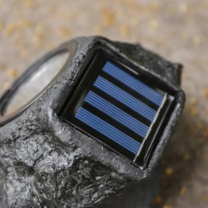 Güneş enerjili veranda LED çim spot su geçirmez reçine imitasyon taş bahçe ışıkları - Product Image 5