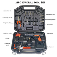 Kit d'Outils Électriques Portatifs sans Fil, Boîte à Outils de Réparation Électrique, Ensemble d'Outils Combinés avec Clé à Main et Quincaillerie