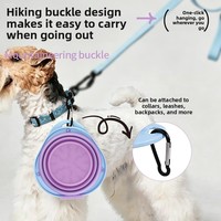 Bol pliable en caoutchouc thermoplastique pour animaux de compagnie, pliable, portable, pour l'alimentation en voyage des chiens et des chats, utilisation en extérieur