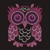 Personnalisé Bling rose hibou fer sur strass transfert de chaleur Motifs conceptions Hot Fix Appliques en gros