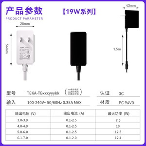 อะแดปเตอร์แปลงไฟติดผนัง Riddle 12V 1A สำหรับเราเตอร์ กล่องรับสัญญาณ อุปกรณ์เครือข่าย สีขาว สีดำ แบบกำหนดเองได้ - Product Image 5
