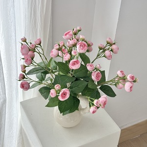 Roses artificielles en soie blanche, 12 têtes, mini bouquet de bourgeons de thé pour mariage, décoration de la maison, accessoires photo - Product Image 2