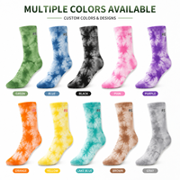 Chaussettes personnalisées tie-dye antidérapantes, colorées, tendance, décontractées, OEM ODM, logo personnalisé, 100% coton, fabricant