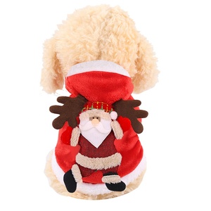 red funny dog clothes winter dog christmas clothes with hat - Product Image 4