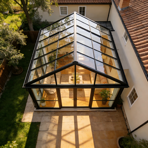 Verrière Moderne Écologique en Verre Trempé avec Extérieur en Aluminium, Jardin d'Hiver Quatre Saisons, <span class=keywords><strong>Solarium</strong></span> Double Vitrage Trempé - Product Image 5