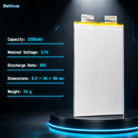 Batterie LiPo pour drone FPV d'endurance 2200mAh 3.7V 60C 132A à décharge élevée, format pochette, BATTIVUS, vente en gros d'usine, OEM ODM
