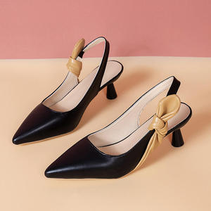 Sandali da Donna in Vera Pelle Morbida con Tacco Alto e Punta Affusolata, Eleganti Scarpe da Festa Autunno-Estate, Tendenza Moda Antiscivolo - Product Image 5