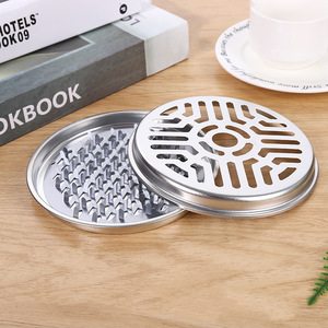 Soporte para espirales antimosquitos con tapa, bandeja circular de metal para uso doméstico, repelente de insectos ignífugo, fácil de limpiar, diseño de doble capa - Product Image 1