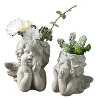 Vase Visage Humain Pots de plantes succulentes en resine Jardin art creatif  Portrait abstrait pots de