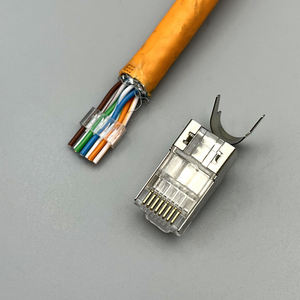 Cat6a Cat7 Cat8 <strong>RJ45</strong> <strong>Connector</strong> Shielded with Cable Holder for Big OD Cable Crimping Tool Set - Product Image 4
