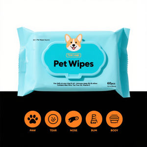 Biokleen Lingettes Humides de Toilettage Jetables en Bambou Biodégradables et Écologiques <span class=keywords><strong>pour</strong></span> <span class=keywords><strong>Chien</strong></span>, Lot de 60 Pièces - Product Image 2